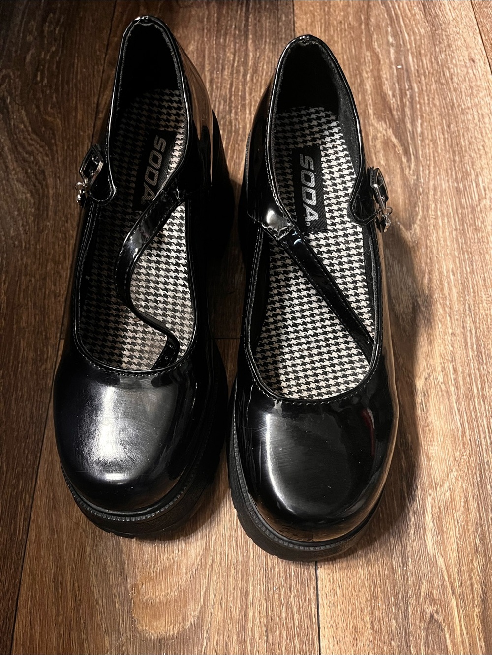 Soda Black Patent Mary Jane Dress Shoes